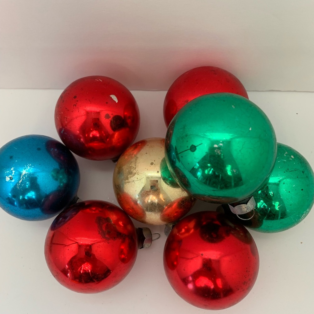 8 Vintage Rauch Small Ball Ornaments